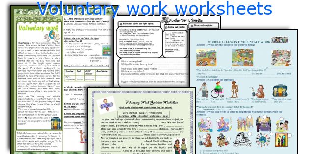 Voluntary work worksheets