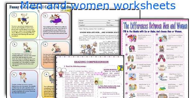 Men and women worksheets