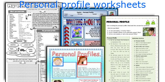 Personal profile worksheets
