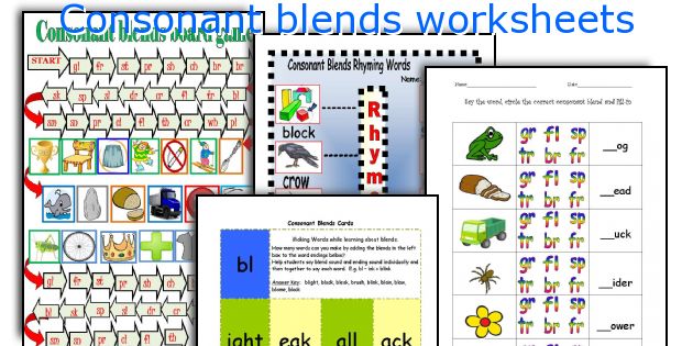 Consonant blends worksheets