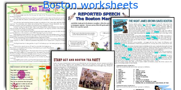 Boston worksheets