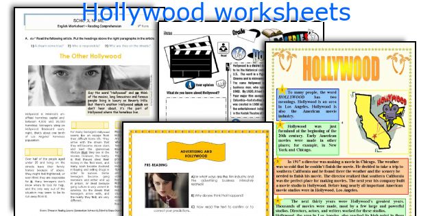 Hollywood worksheets