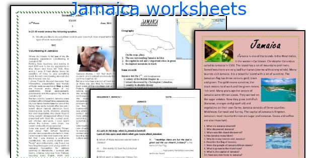 Jamaica worksheets