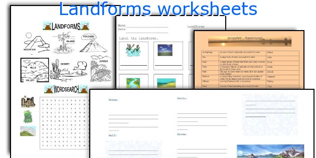 Landforms worksheets