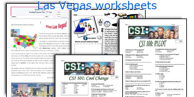 Las Vegas worksheets