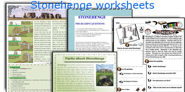 Stonehenge worksheets