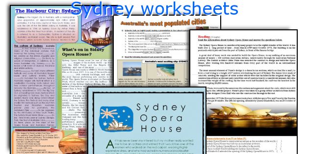 Sydney worksheets