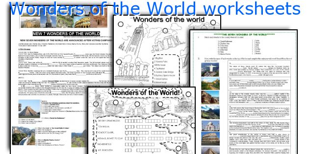Wonders Of The World Worksheets