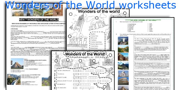 Wonders of the World worksheets