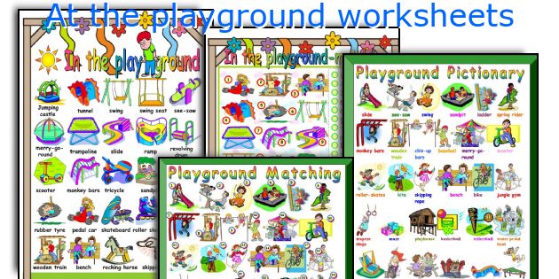 At the playground worksheets