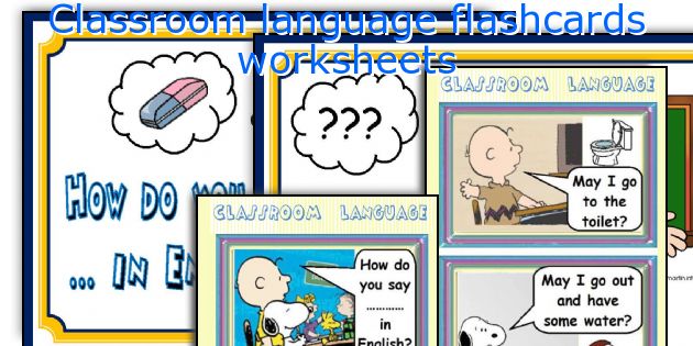 Classroom language flashcards worksheets