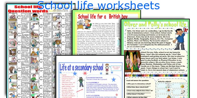 School life worksheets
