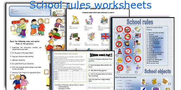 School rules worksheets