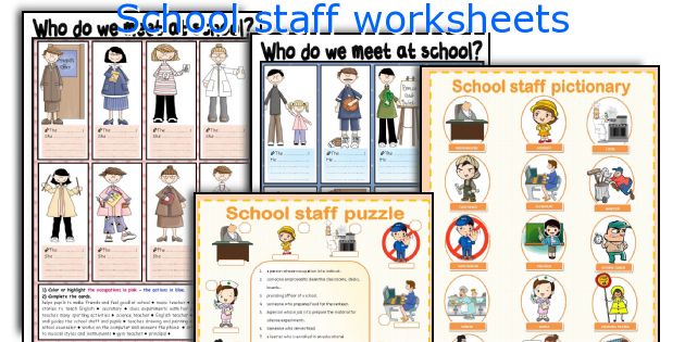 School staff worksheets