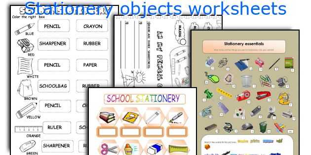 Stationery objects worksheets