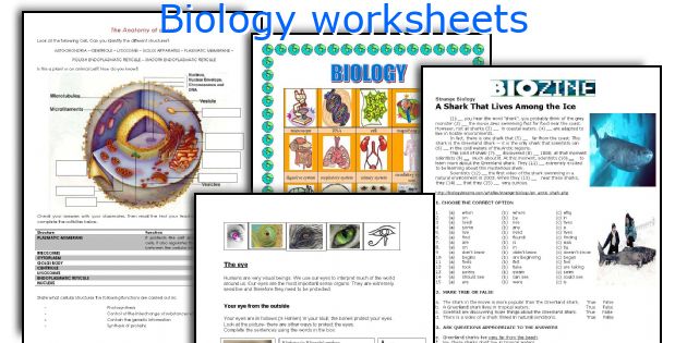 Biology worksheets