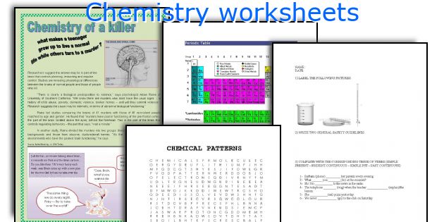 Chemistry worksheets
