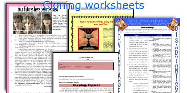 Cloning worksheets
