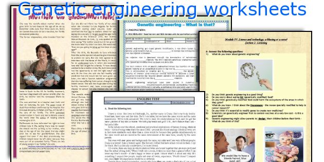 Genetic engineering worksheets