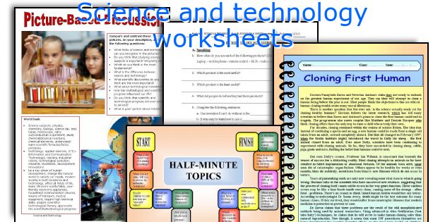 Science and technology worksheets