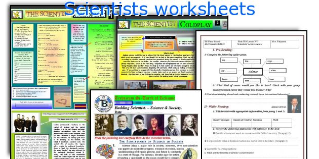 Scientists worksheets