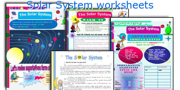 Solar System worksheets