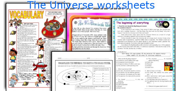 The Universe worksheets