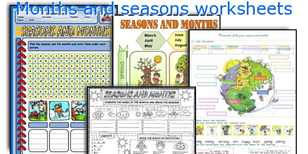 Months and seasons worksheets