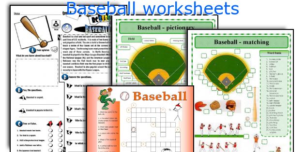 Baseball worksheets