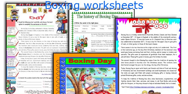 Boxing worksheets