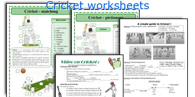 Cricket worksheets