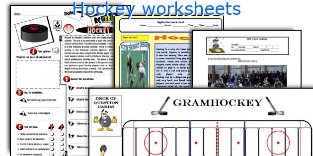 Hockey worksheets