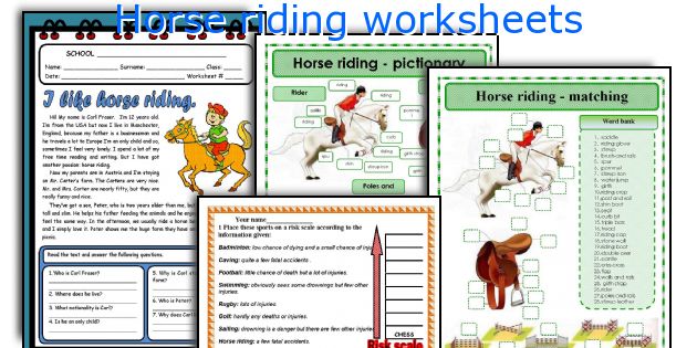 Horse riding worksheets