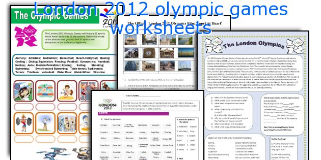 London 2012 olympic games worksheets