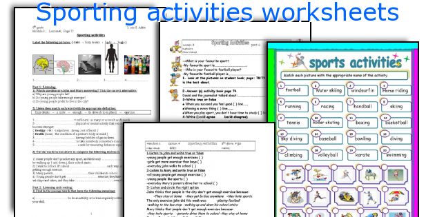 Sporting activities worksheets