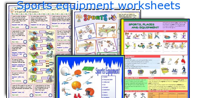 Sports equipment worksheets