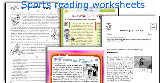 Sports reading worksheets