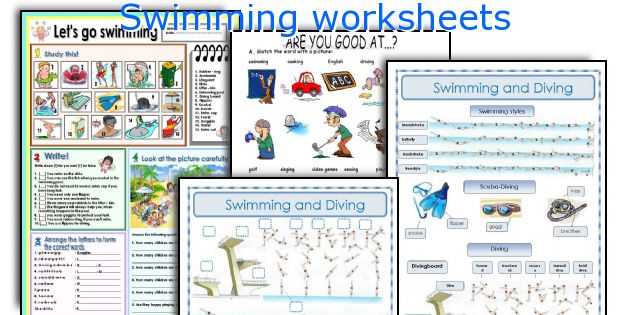 Swimming worksheets