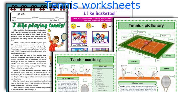 Tennis worksheets