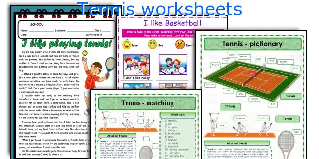 tennis worksheets