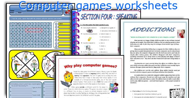 Computer games worksheets