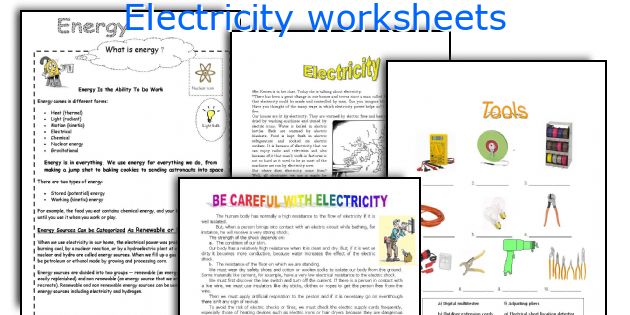 Electricity worksheets