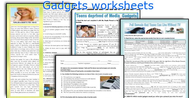 Gadgets worksheets