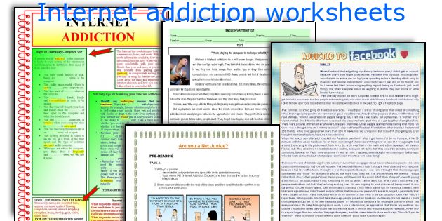 Internet addiction worksheets