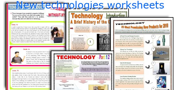 New technologies worksheets