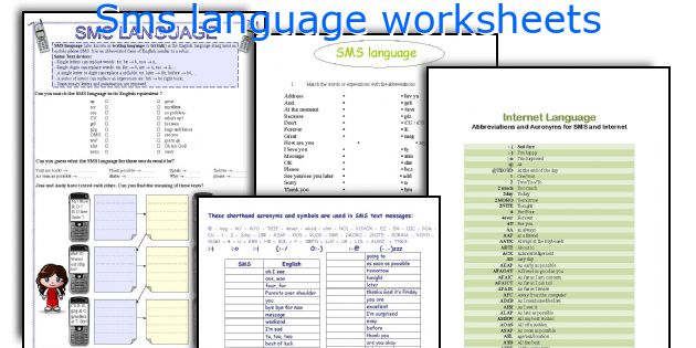 Sms language worksheets