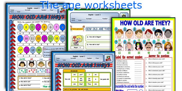 The age worksheets