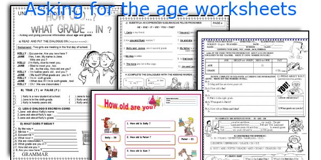 Asking for the age worksheets