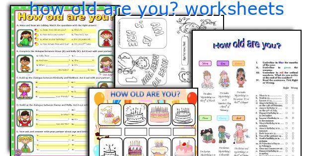 how old are you? worksheets