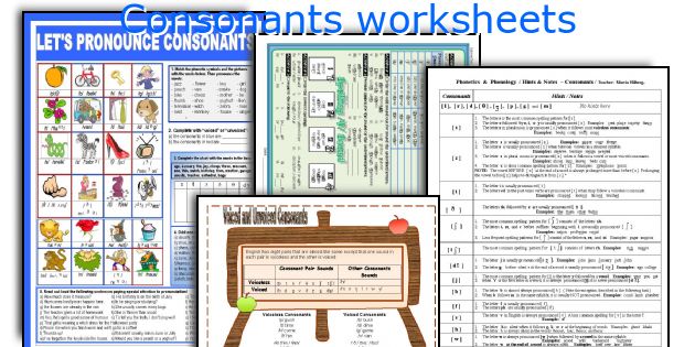 Consonants worksheets